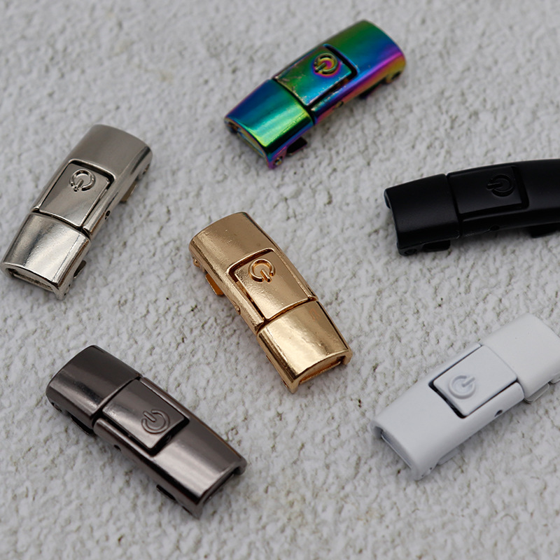 Coolojin hebilla de zapato al por mayor hebilla de metal sin corbata apertura y cierre de un solo clic hebilla de prensa perezosa zapatos para Niños Accesorios de cuerda elástica