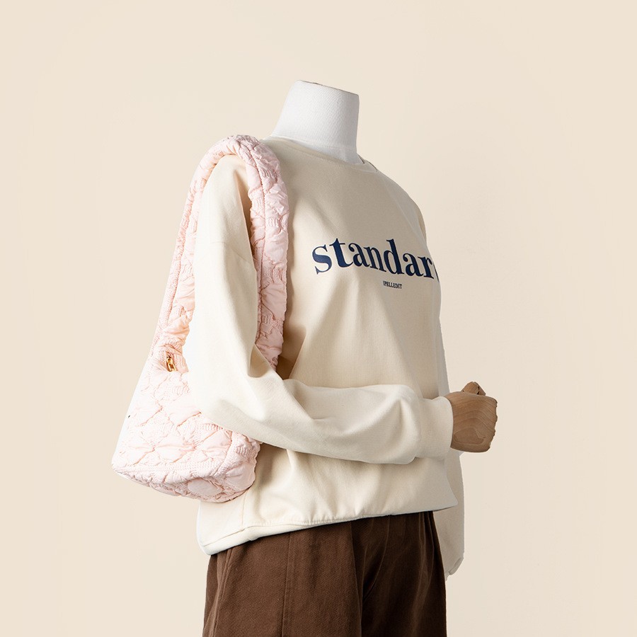 Small Korean lightweight autumn and winter shoulder with high-end feel, solid color diamond grid cotton clothing bag,_voghion.com