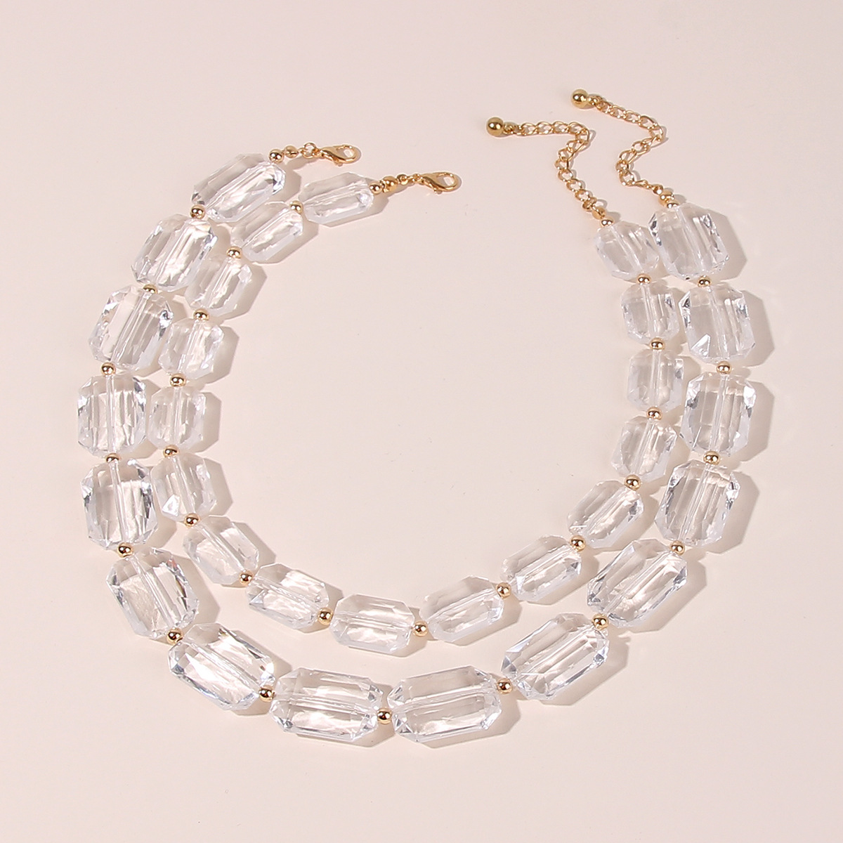 64g Weight Necklace Classification 1 Piece Quantity Simple Style Solid Color Arylic Beaded Necklaces Wholesale