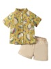 Autumn top for boys, solid mini-skirt, set, 2022 collection, Korean style, with short sleeve