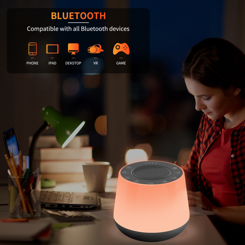 Creativo inalámbrico Bluetooth altavoz blanco ruido sueño instrumento inteligente táctil LED colorido noche luz niños sueño instrumento