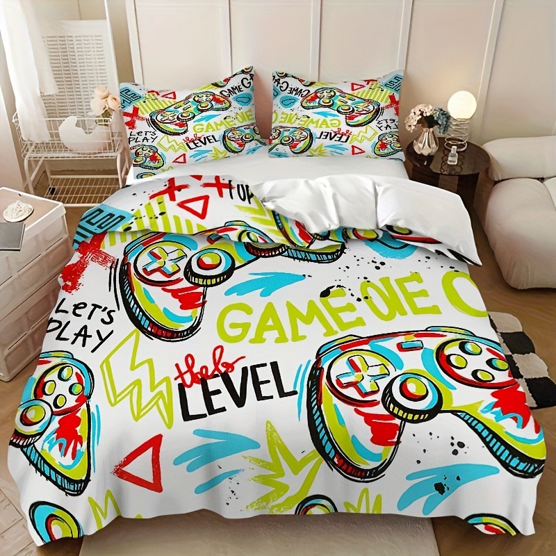 Textil doméstico transfronterizo molienda digital impresión quilt kit mango de juego fuente de fábrica graffiti llevar TEMU / JIT