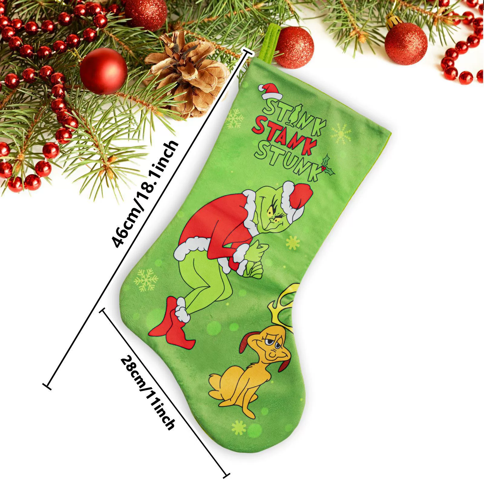 Green Christmas Grinch Socks
