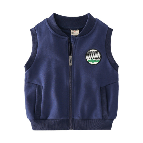 New autumn boys fashion casual vest children's clothing street trend sleeveless zipper vest for small and medium boys