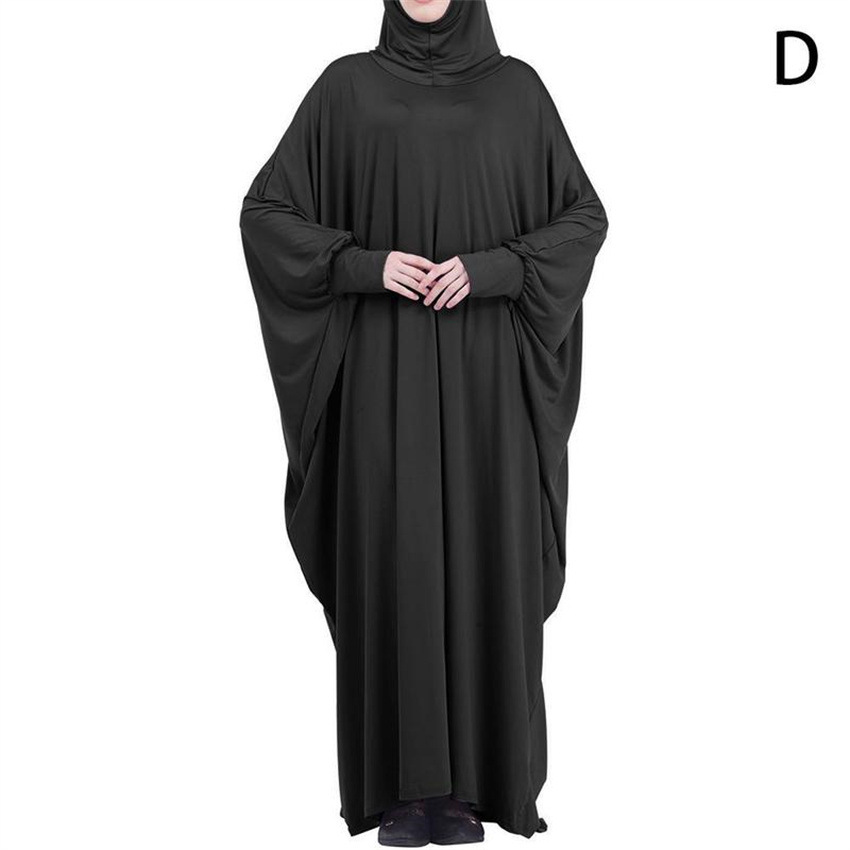 Solid color dress with sleeves with hood