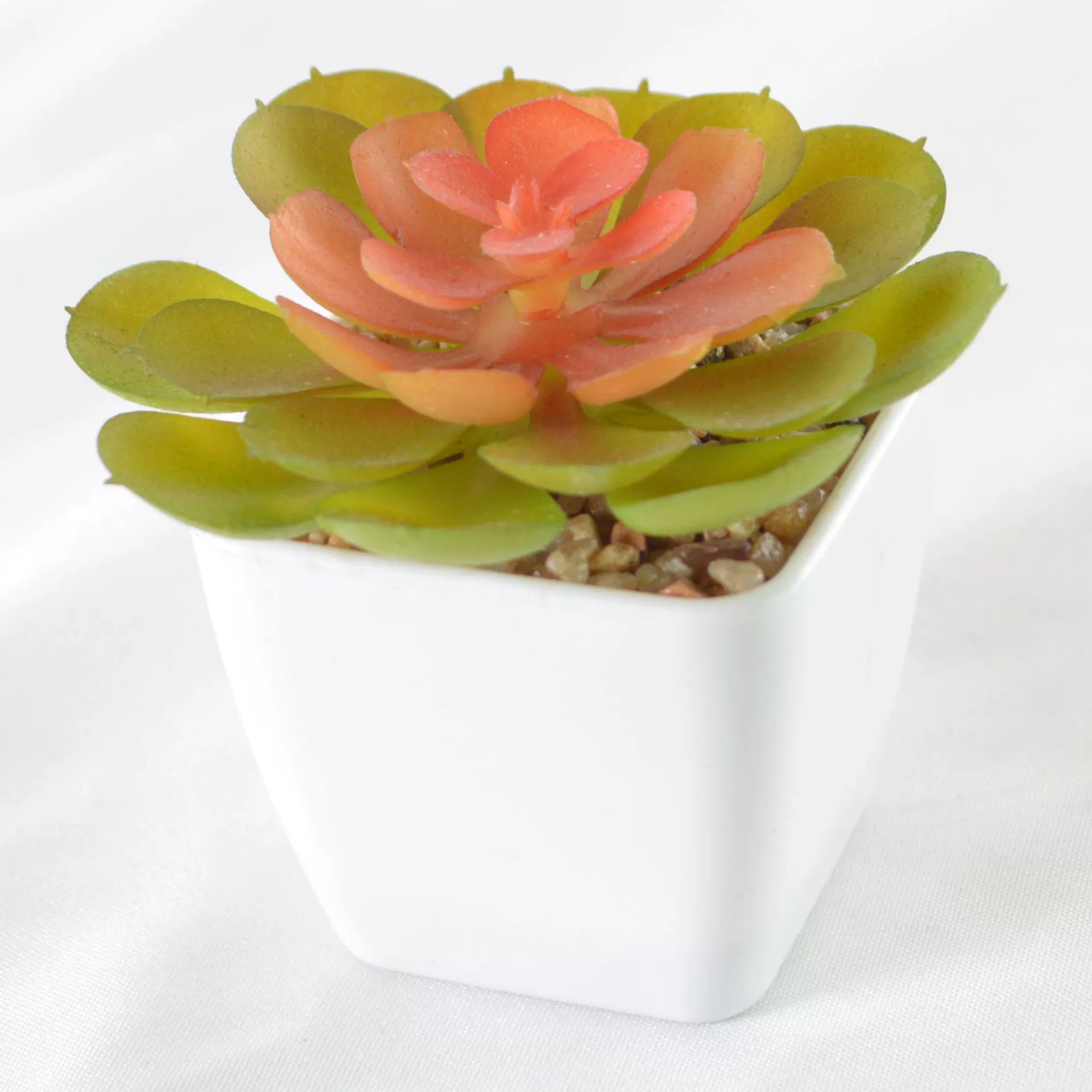 Simulation plastic small white pot simulation of succulent plants potted bonsai square pot