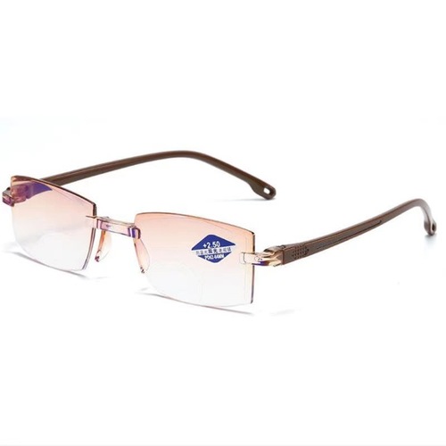 Anti-blue light smart zoom reading glasses with trimmed edges, fashionable dual-light far and near dual-use reading glasses for men and women
