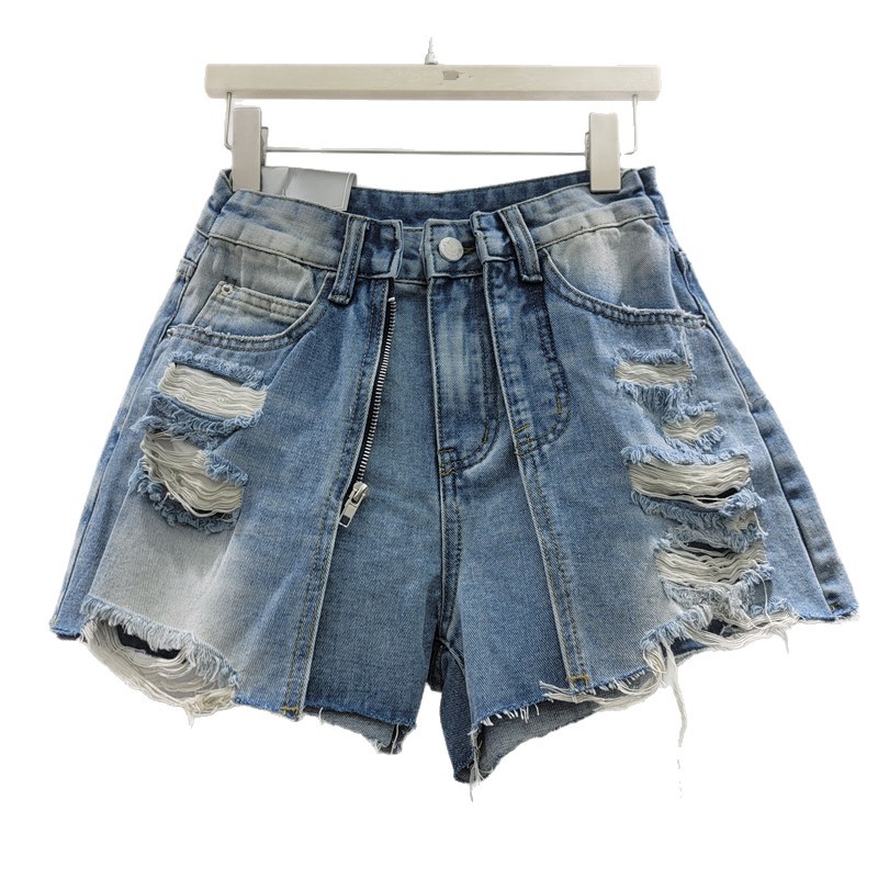 Shorts de Mezclilla con Rotos y Bordes Deshilachados para Verano