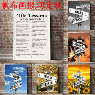 Canvas poster one piece printed pattern landscape character retro nostalgic souvenir corridor living room bedroom decoration hanging painting