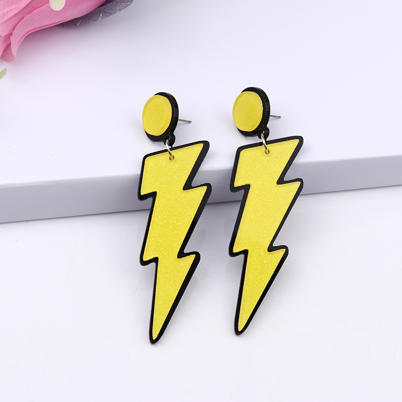 Simple Style Lightning Arylic Stoving Varnish Women's Earrings 1 Pair display picture 1