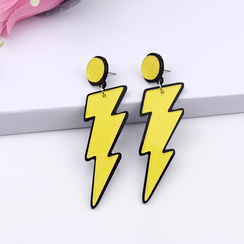 Simple Style Lightning Arylic Stoving Varnish Womenu0027S Earrings 1 Pair