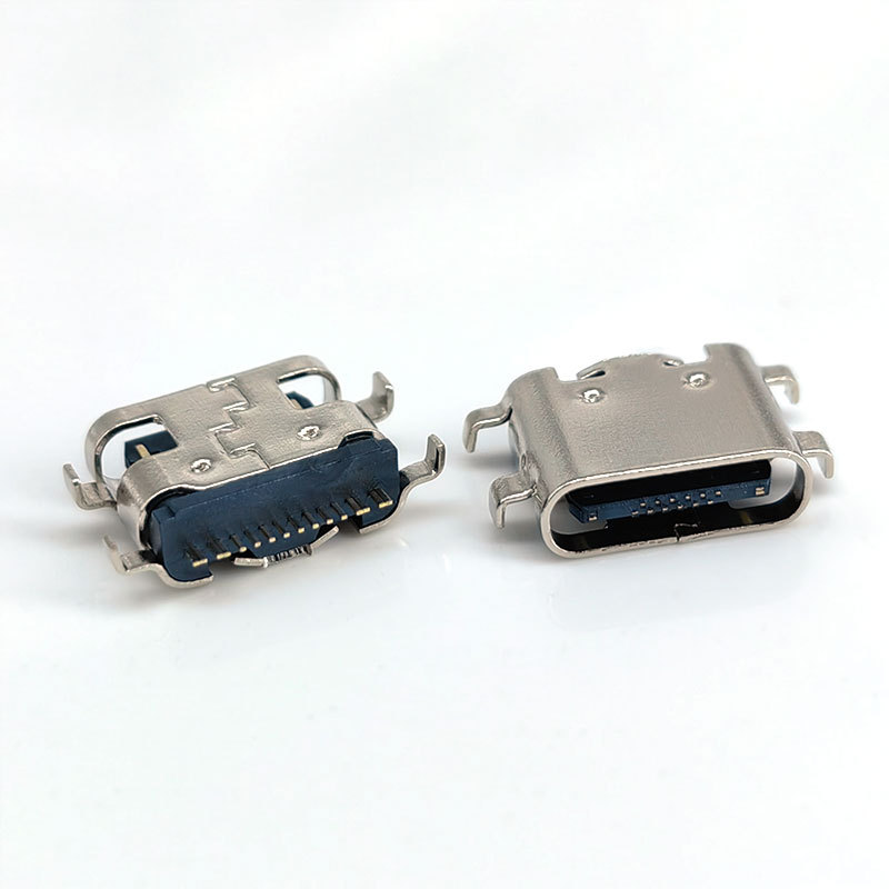 Type-C receptacle 16P four-foot sunken plate 1.6 surface mount USB connector fast charging interface socket type-c base