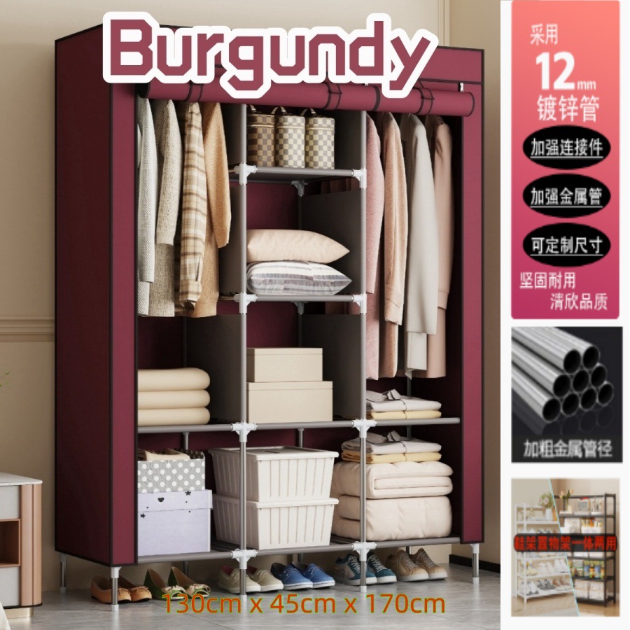 armario simple multicapa armario de almacenamiento a prueba de polvo para casa de alquiler vertical en la puerta colgante de ropa doméstica