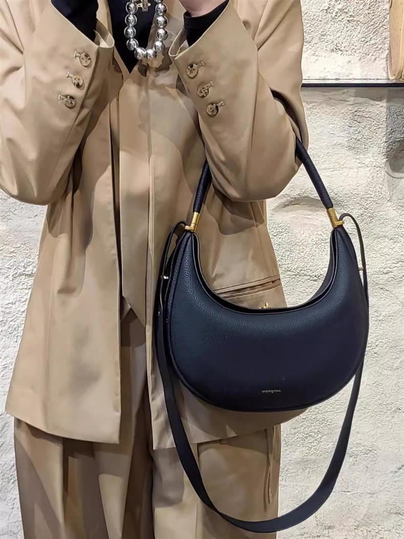 Bolsa de ombro de luxo meia lua para mulheres diário_voghion.com