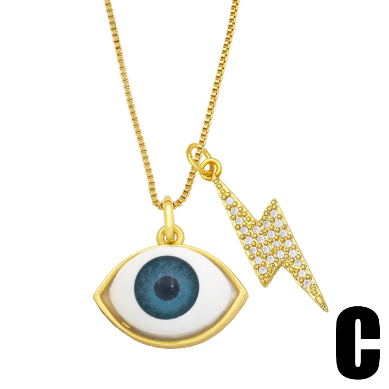 demon eye lightning pendant fashion necklace wholesale jewelry Nihaojewelry