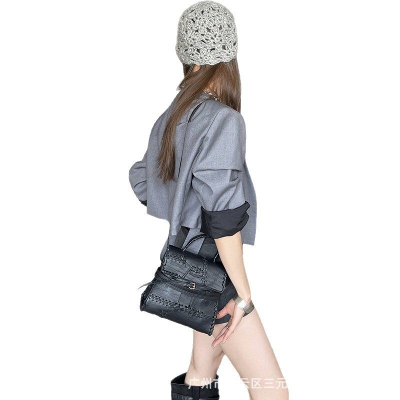 小众设计高质感手工编织绑带包女2025新款时尚百搭凯莉手提斜挎包|undefined