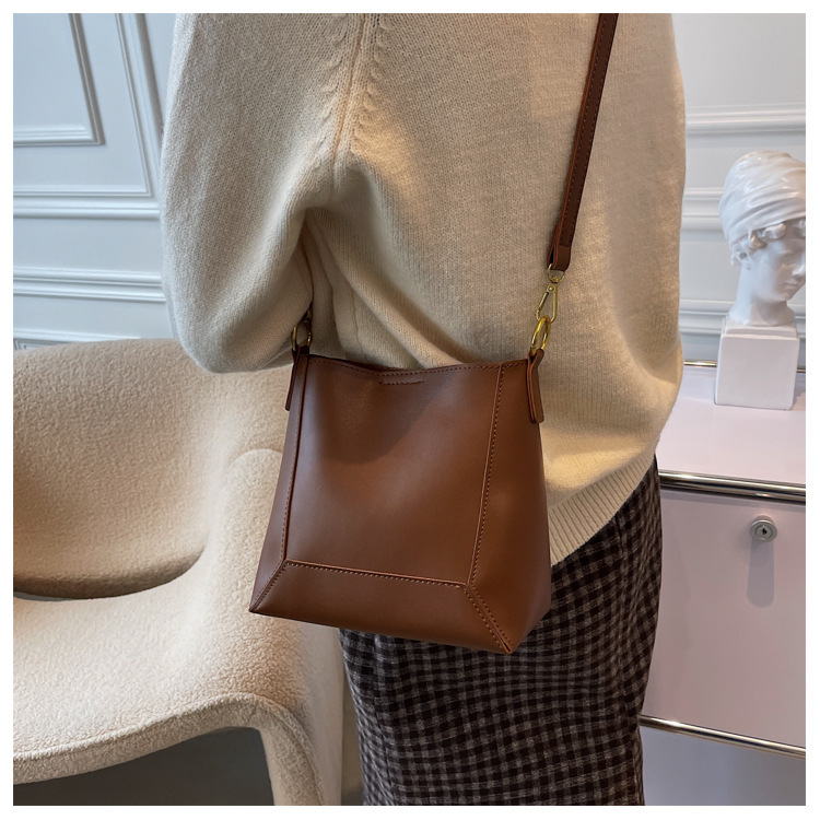 Retro bucket tas met grote capaciteit voor dames schoudertas_voghion.com