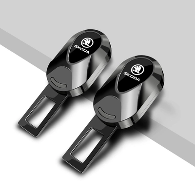 Suitable for Skoda Octavia, Rapid, Fabia, Kamiq Car Seat Belt Extender Fixed Connector Buckle Clip (Seat belt shoulder pad) - flagship-skoda-special-aviation-alloy-2-pack
