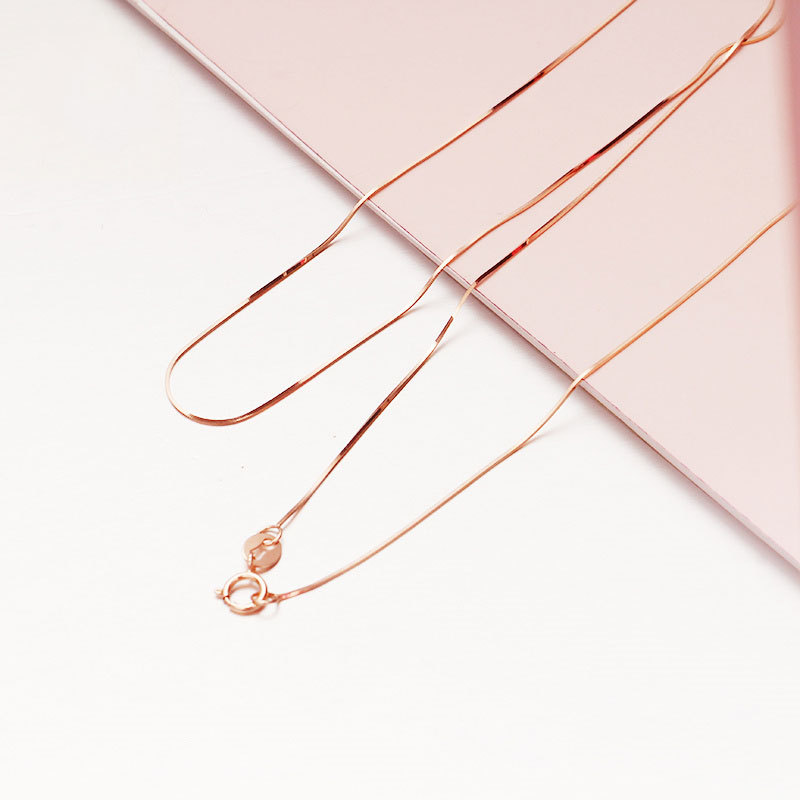 Xingfuao Rose Plated Russian Snake Bone Necklace, Fashionable And Exquisite, 585 Purple Gold Fine Clavicle Chain_voghion.com