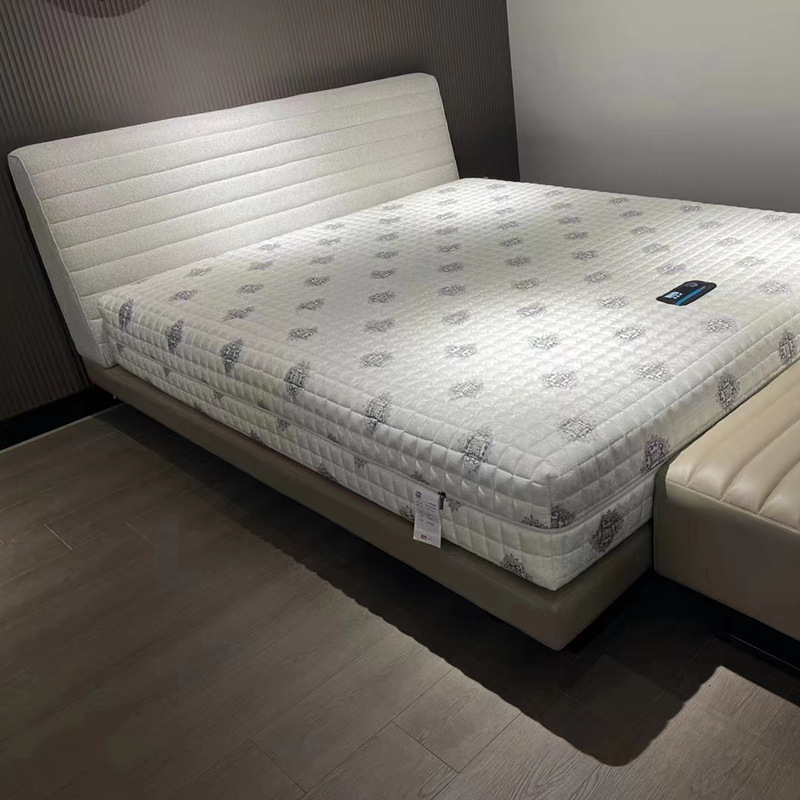 線下同款羅傑床布藝現代極簡主臥雙人婚床皮布結合床板箱體免床墊