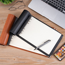 A4 Horizontal Loose Leaf Notebook Notepad Soft Leather Plan