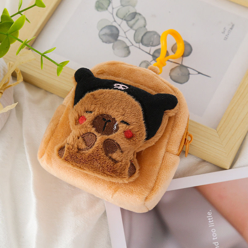 新品ラウンド可爱いカピバラぬいぐるみ小銭入れカピバラバッグストラップ男女収納非ギシギシ呼び金|undefined