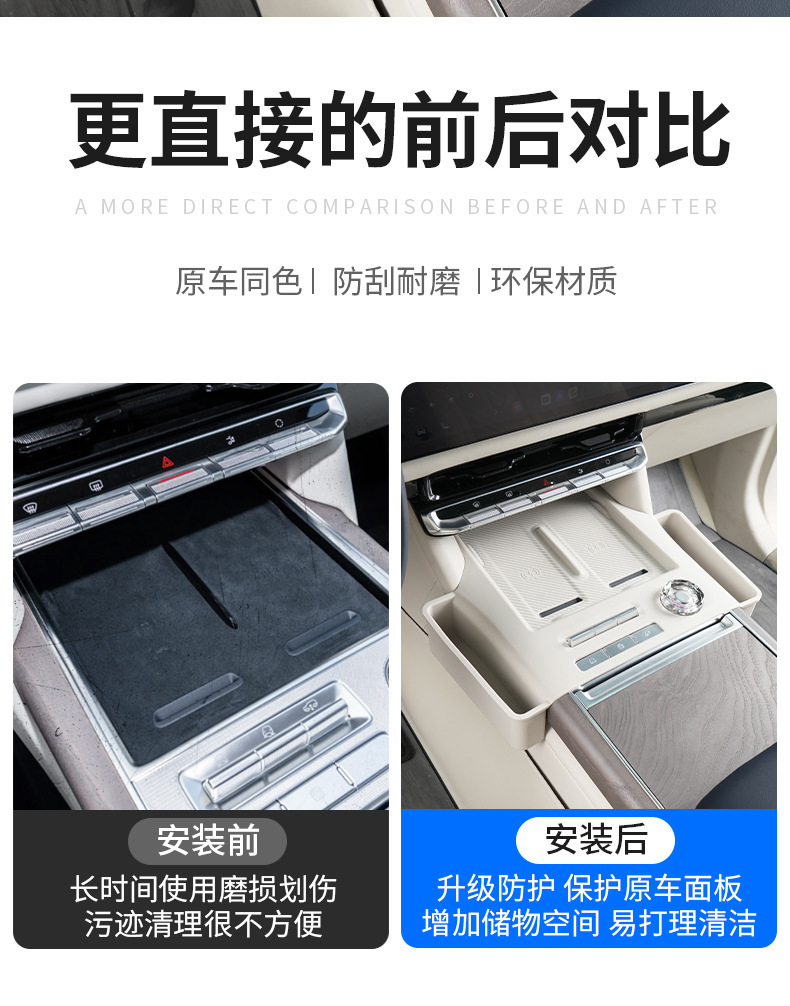 For Zeekr 9X Wireless Charging Pad Silicone Central Control Water Cup Protection Pad Car Interior Supplies Restoration Accessories
