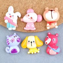 树脂配件兔子DIY头饰猫咪小狗小熊动物卡通萌宠发夹配件DIY奶油胶