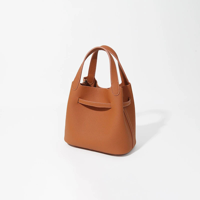 Túi bucket nữ rút dây dáng thùng đeo chéo kiểu mới — Màu nâu cognac