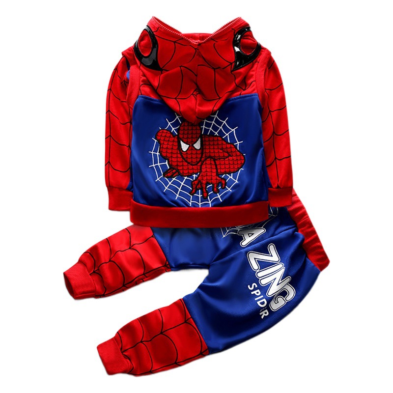 Ropa para niños 2023 primavera nuevos niños Spider-Man conjunto de tres piezas traje casual para niños de comercio exterior