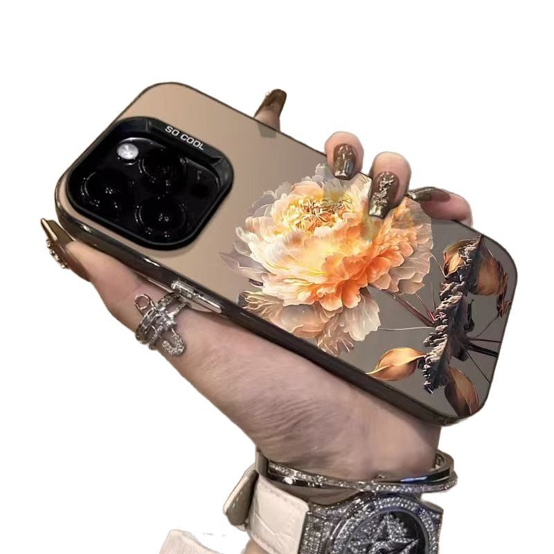 El nuevo Golden Leaf Lotus se aplica a la carcasa del teléfono móvil iphone16 Apple 15promax/14 transfronterizo 13pro12 comercio exterior