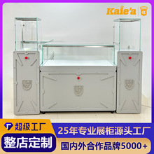 高端钟表珠宝展柜抽拉式玻璃展示柜翡翠手表圆角珠宝店陈列柜厂家