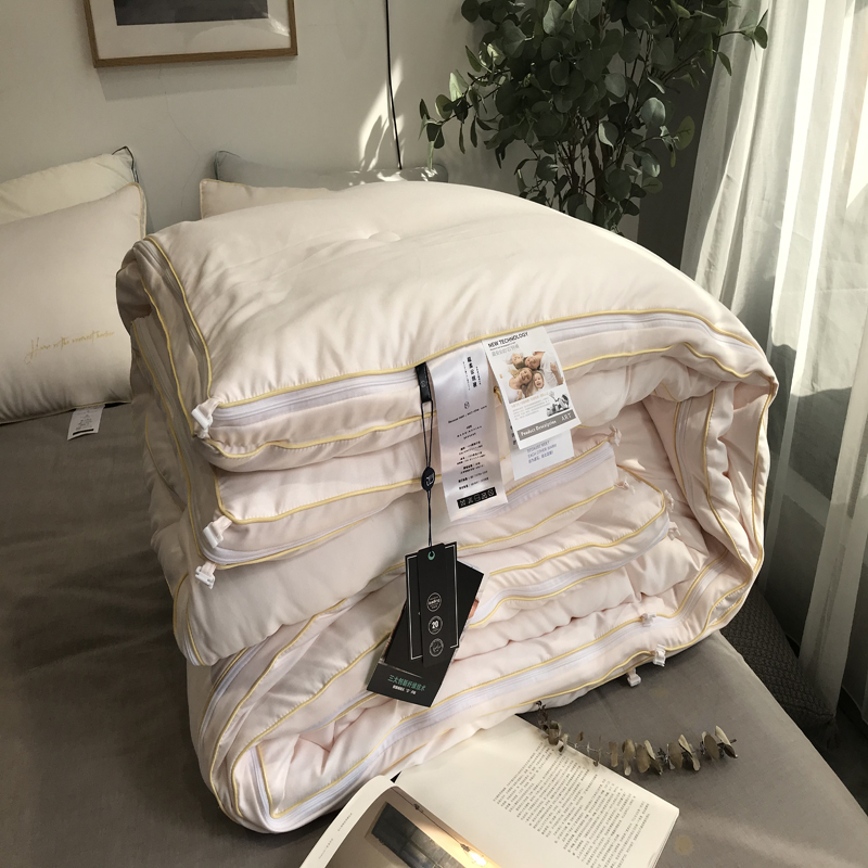 Super Soft Japanese Cloud Velvet Quilt Core Zipper Two-In-One Spring, Summer, Autumn and Winter Four-Season Warm Quilt Core Double Soft and Waxy