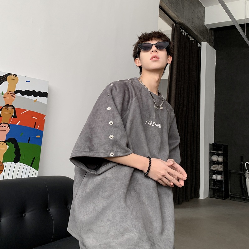 Short-sleeved T-shirt Men's Summer New Heavy-weight Trendy Brand Design Sense Niche Loose Casual Half-sleeved T-shirt