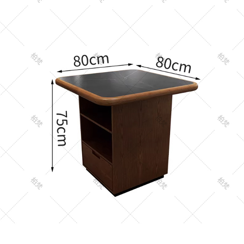 Mei Guoyun Guichuan Mountain Wildwind Restaurant tarjeta de mesa de mármol de madera maciza olla caliente silla estufa electromagnética integrada comercial