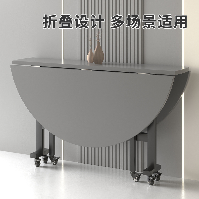 Folding Table, Household Dining Table, Foldable Large Round Table, Rental Room Round Dining Table, Simple Small Apartment Dining Table