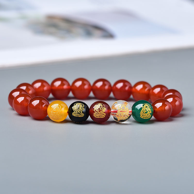 2024 Year of the Dragon Five-Way Bracelet for Women, Yellow Bracelet for Boys, Dragon, Dog, Rabbit, Cow, Good Luck Bracelet