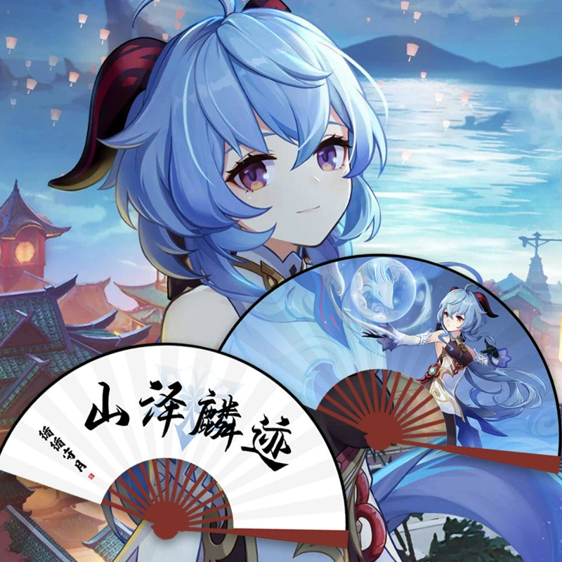Double-sided summer round fan, cosplay, 10 inch