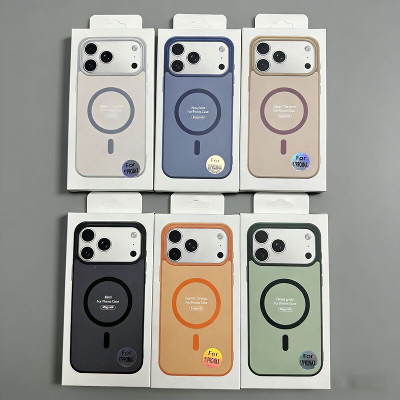 Suitable for 17Pro Max Magnetic Suction Case with Skin-Like Texture and Contrasting Colors, Apple Phone Case for Phone16 Series, Acrylic, in Stock