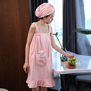 New Style Bath Towel Bath Skirt Wearing Wrap Towel Household Absorbent Bath Towel Bathrobe Cute Sling Wrap Breast Strapless Bath Skirt
