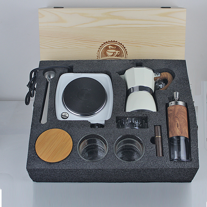 Máquina de café de molino de mano Set de café portátil espresso italiano cafetera de café de mano molino de frijoles regalo regalo