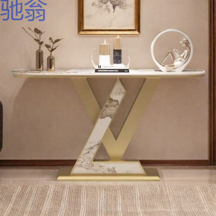 yp7 Modern Rock Board Porch Light Luxury Rock Table Home Wall Living Room Simple Corridor Decorative End View Desk