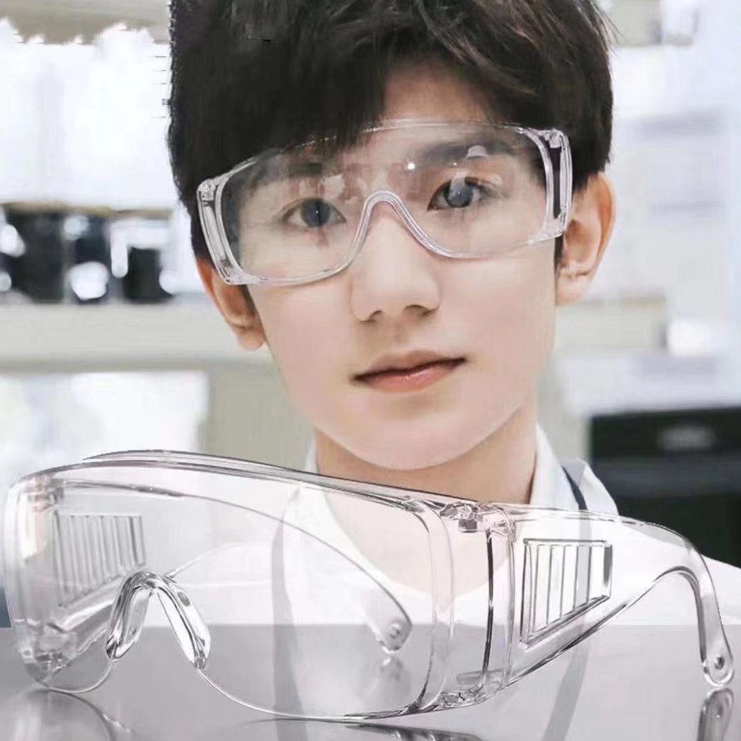 PC透明护目镜 抗冲击UV400耐刮擦百叶窗防护眼镜 现货 顺丰到付