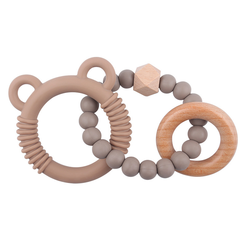 DIY bebé creativo anillo de beech pulsera de plástico juguete creativo silicona osos de plástico dientes de goma palillo de dientes