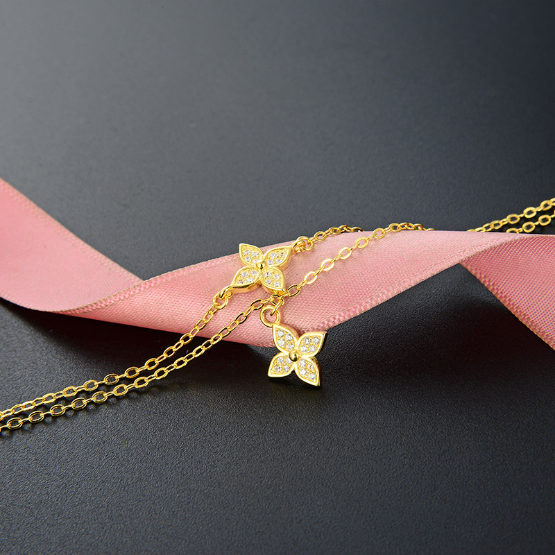 Accesorios de mujer fresca joyería japonesa y coreana s925 plata circón joyería transfronteriza pulsera de flores al por mayor