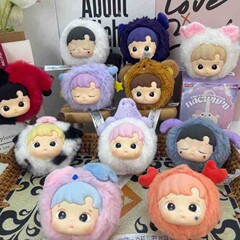 新型12星座の周の子供の金のブラインドの箱のシリーズのぬいぐるみのぼうっとしている萌えの金のキーホルダーの包みの贈り物の卸売りを掛けます。