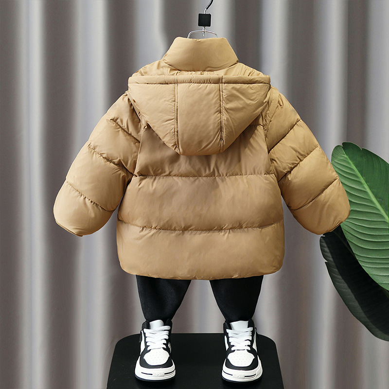6615 chaqueta de plumón para niños 2024 invierno nuevo estilo para niños chaqueta de plumón coreana para bebés invierno con capucha engrosada marea