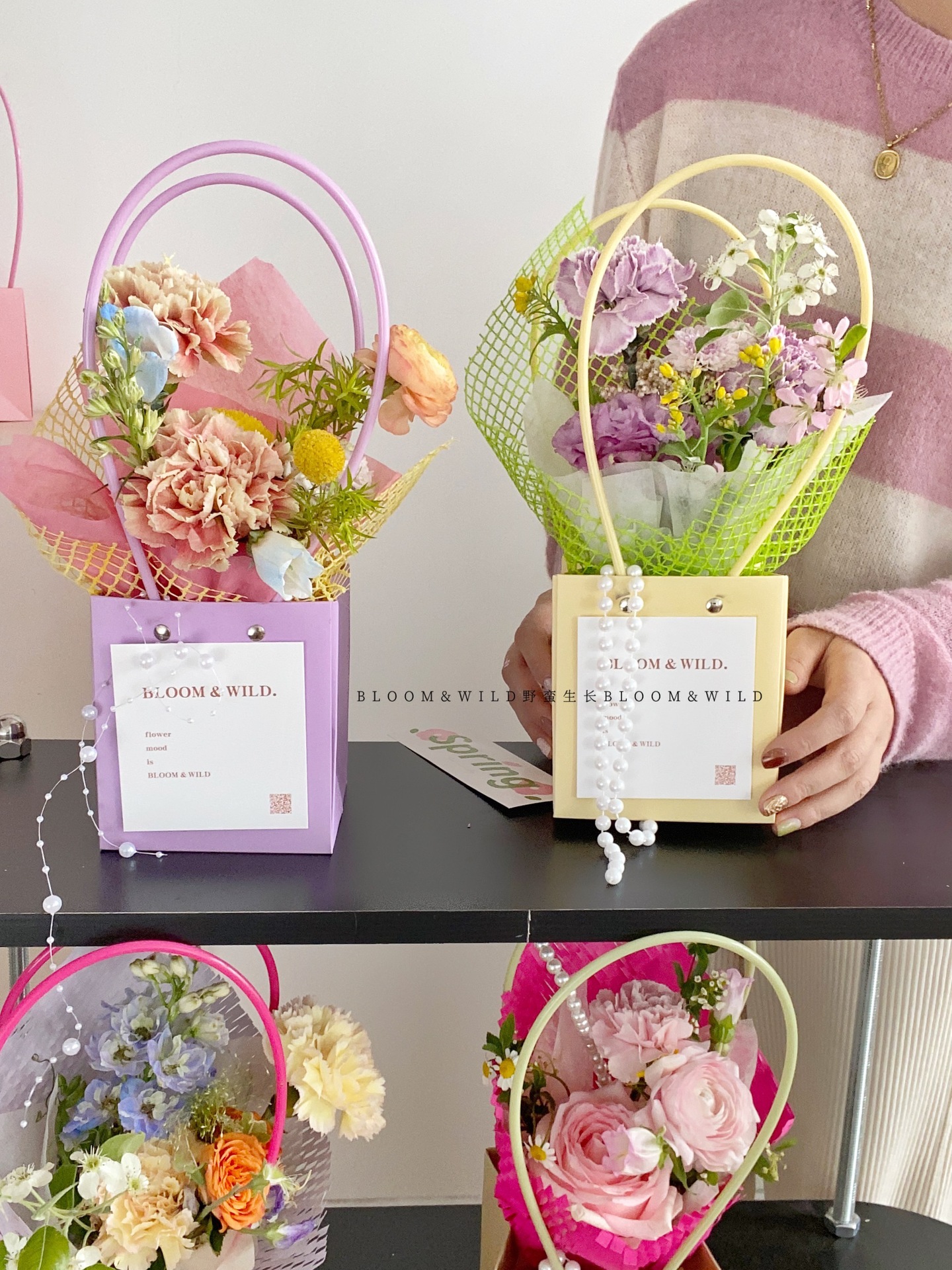 马卡龙色防水纸袋小号