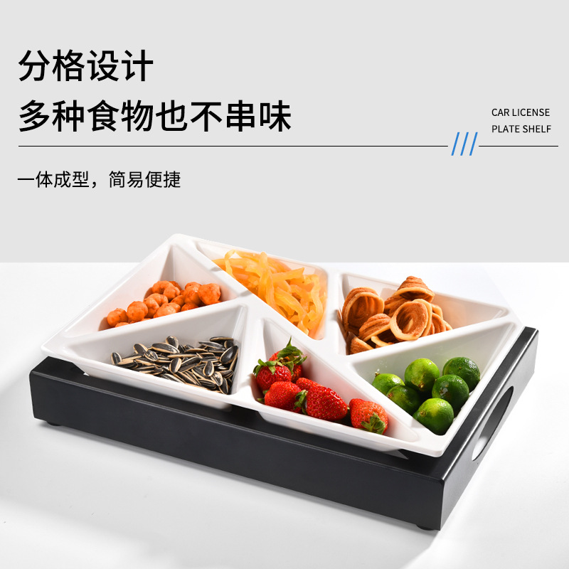 Bar 6-en-1 plato de merienda plato de fruta KTV plato de fruta luminosa pintura de hierro negro merienda comercial plato traje de rack