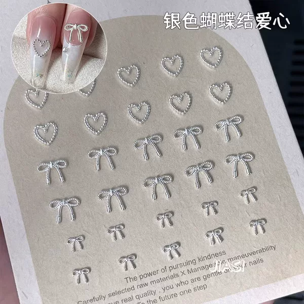 Mini Bow Manicure Diamond Ornaments Internet Popular Cute Love Bow Tie Metal Alloy Wear Manicure Accessories